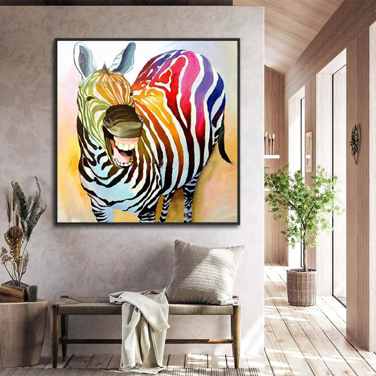 Handmade Abstract Animals Oil Painting NAYVOANI0030